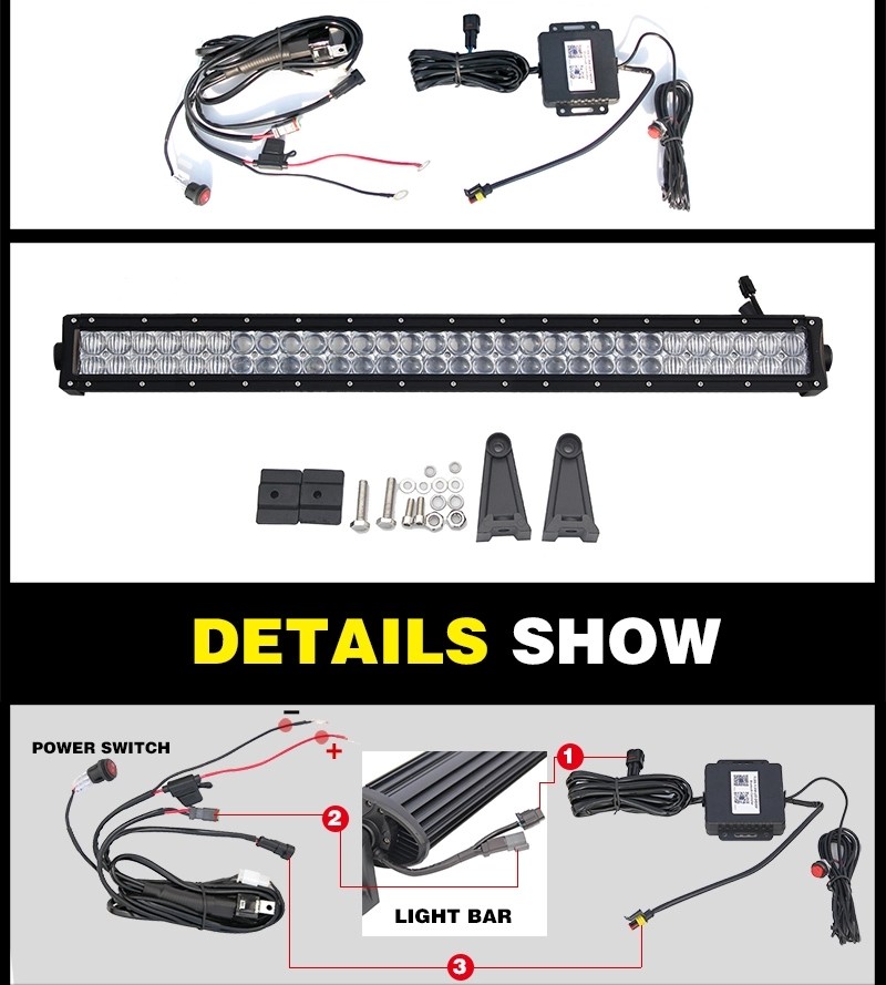 5D Optical Lens Straight Cree Led Driving Light For Truck , 22.5 Inch 120W Led Bar