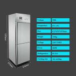 0-8 Degree 2 Door Upright Refrigerator Freezer Side By Side Stainless Steel 400