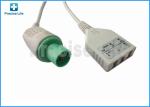 Medical 3 lead Hellige ECG Monitor Cable , Round 10 pin connector