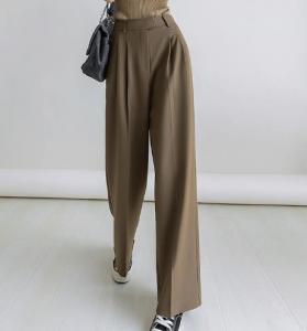 Wholesale Oem Clothing Manufacturer Ladies Loose Trousers Straight Leg Wide Leg Pants from china suppliers