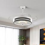 Nordic Ceiling Fan with Lights Invisible Retractable Blade Industrial retractabl
