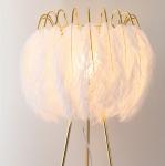 Modern Fashion Warm Girl Princess Room Study Bedroom Feather Desk Lamp(WH-MTB-65