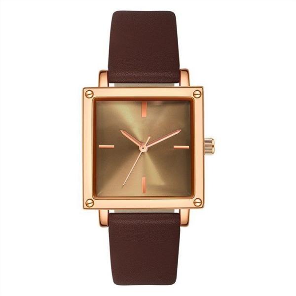 Leather / Mesh Strap Women Quartz Wrist Watch 30M Life Waterproof Square Non