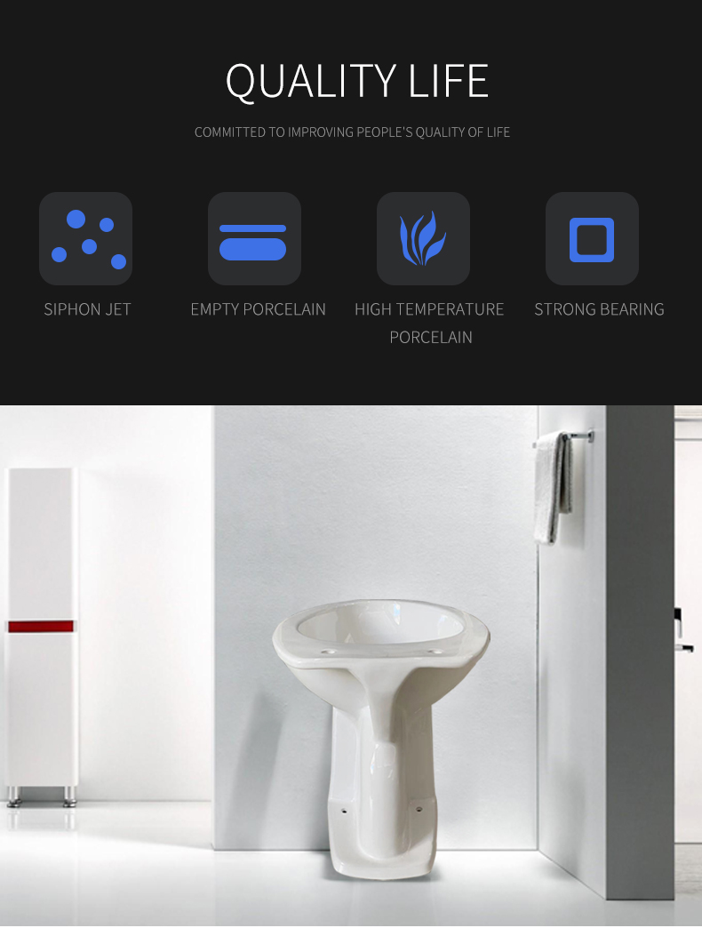Elongated Gravity Flush Rv Toilet S Trap 100mm Water Closet Small