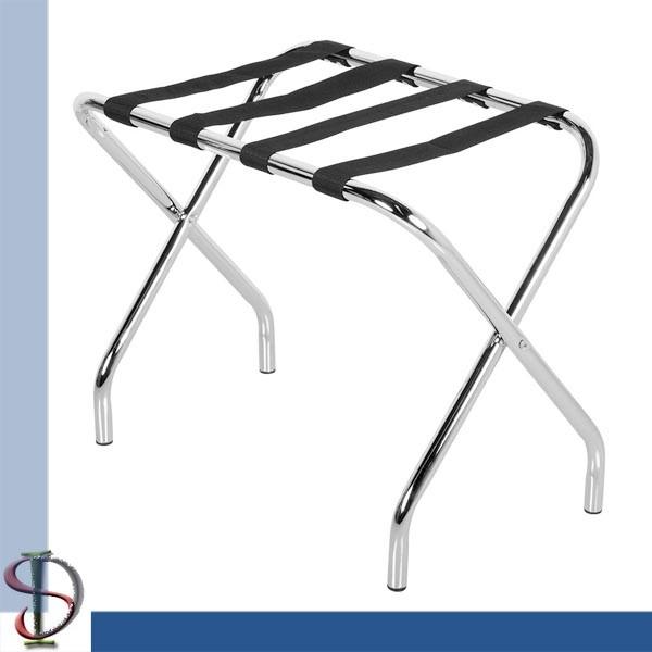 Folding Round Tube Luggage Rack / Hotel Chrome Luggage Rack / Heavy-duty Luggage
