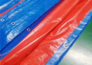 Wholesale WATERPROOF BLUE/ORANGE READY MADE PE TARPAULIN FABRIC SHEET COVERS WITH ALUMINUM EYELETS from china suppliers