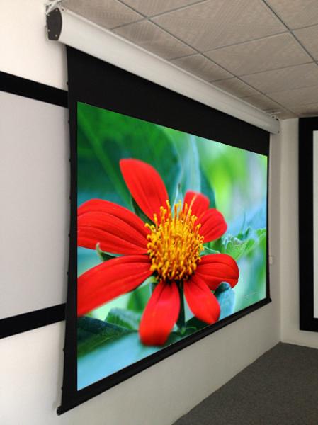 135" Acoustically Transaprent Tab Tensioned Motorized Screen , 4K projection