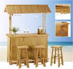 Commercial Outdoor Bamboo Tiki Bar Kits With Roof And Bottle Rack Drinking,