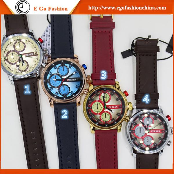 E Go Fashion 8170 Stainless Steel Caseback Watch Sports Watch Retro Leather