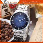 060A Leopard Blue Red White Mens Watch Stainless Steel Band Big Dial Watch