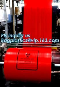 Wholesale Medical biohazard bag PE safety red color waste bags for medical, biohazard trash bag on roll with cheap price, bagease from china suppliers