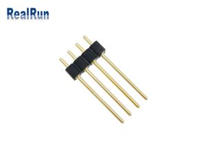 Wholesale 2.54mm Round Female Pin Header 4 Pin Gold Plated H3.0 Straight PCB Dip Solder from china suppliers