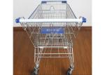 Supermarket Metal Handcart Rustless 4 Wheels Shopping Trolley For Shop