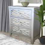 Vintage 3 drawers corner cabinet silver mirrored sideboard for living room