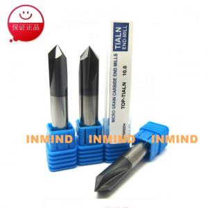 China 90º Tialn Coated End Mills / Carbide Milling Cutters 0.5 - 0.6 um Micro Grain Size on sale