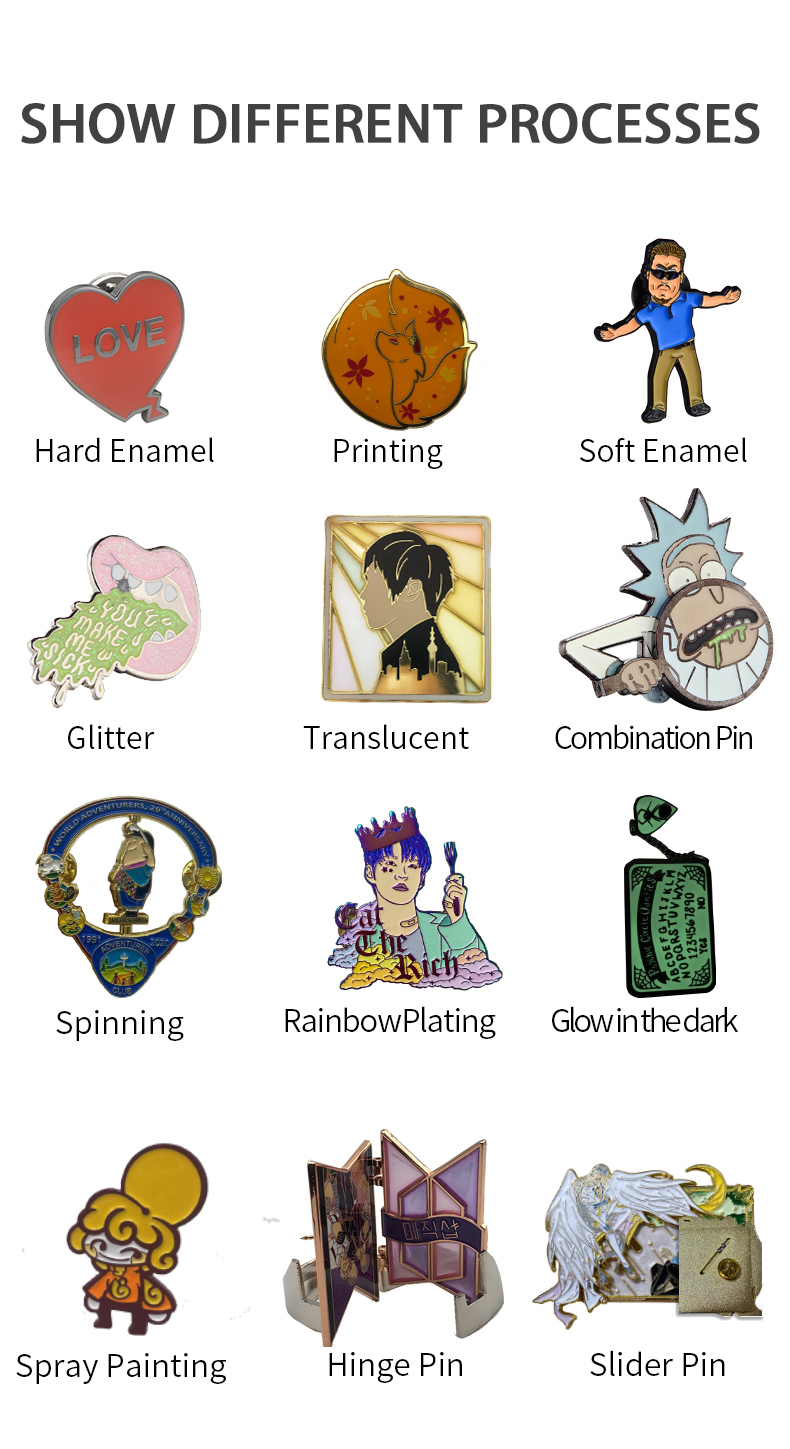 hot sale customized design hard enamel collar lapel pin hard anime pin badge