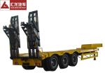 3 Axles Low Boy Trailer Low Loader Trailer Construction Equipment Transport
