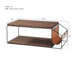 Stainless Steel Frame Wooden Rectangle Modern Coffee Table