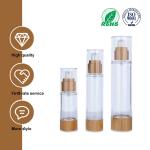 30ml 50ml 100ml Bamboo Capped Bottle Cosmetic Jar With Bamboo Lid For Skincare