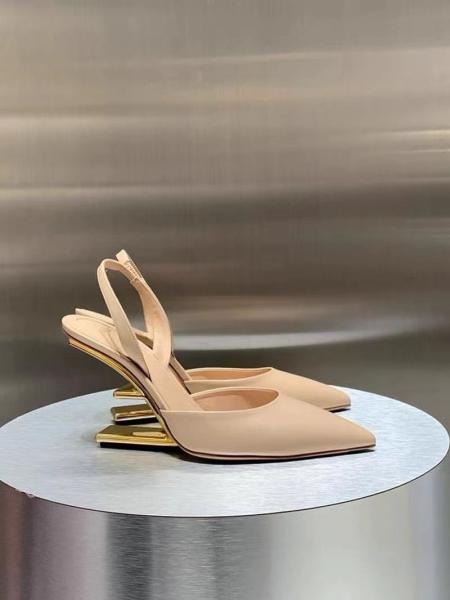 Suede Leather Comfortable High Heel Sandals With Rubber Outsole And Sheep Suede
