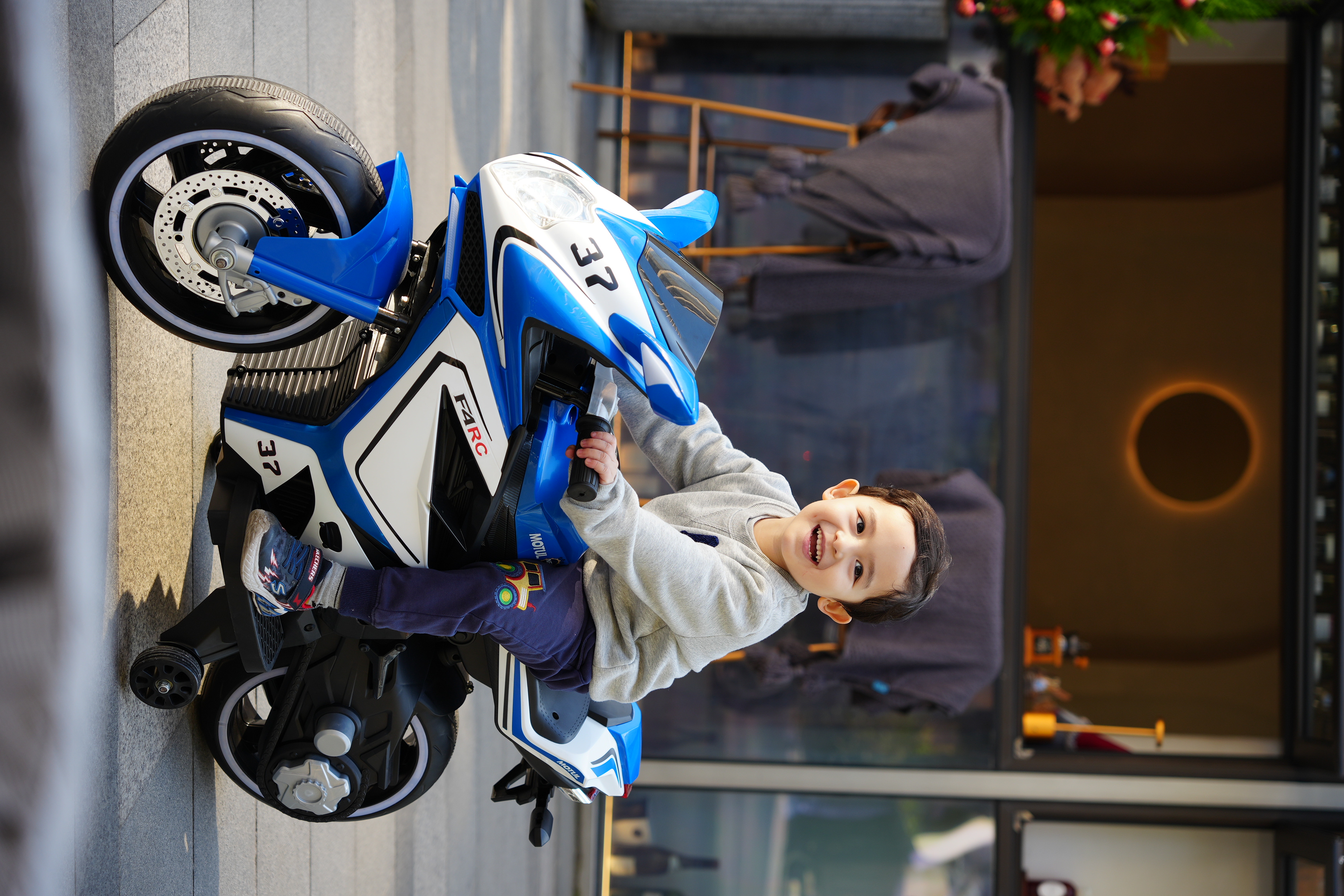 12V Electric Ride-On Motorcycle Car with Music and LED Lighting for Kids Manufactured