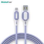 Liquid Silicone Mobile Phone Charger Wire , 2.1A Fast Charging USB Cable Type C