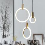 Living Room Stair Lighting Fixtures Loft Hanging Suspension Metal Acrylic Rings