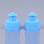PET Cosmetic Bottle Caps Blue 28mm Push Pull Cap No Leakage