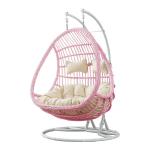 Rattan Furniture Garden Hanging Egg Swing Chair 2 Person With Q195 Carbon Steel
