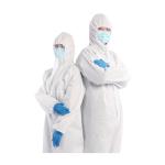 SMS White Protective Disposable Suit With Hood Suppliers Manufacturers