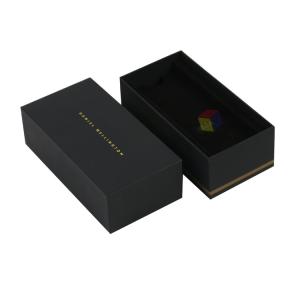 Wholesale Luxury Matte Black Rigid Paper Cardboard Packaging Lid And Base Gift Boxes Custom Foil Logo from china suppliers