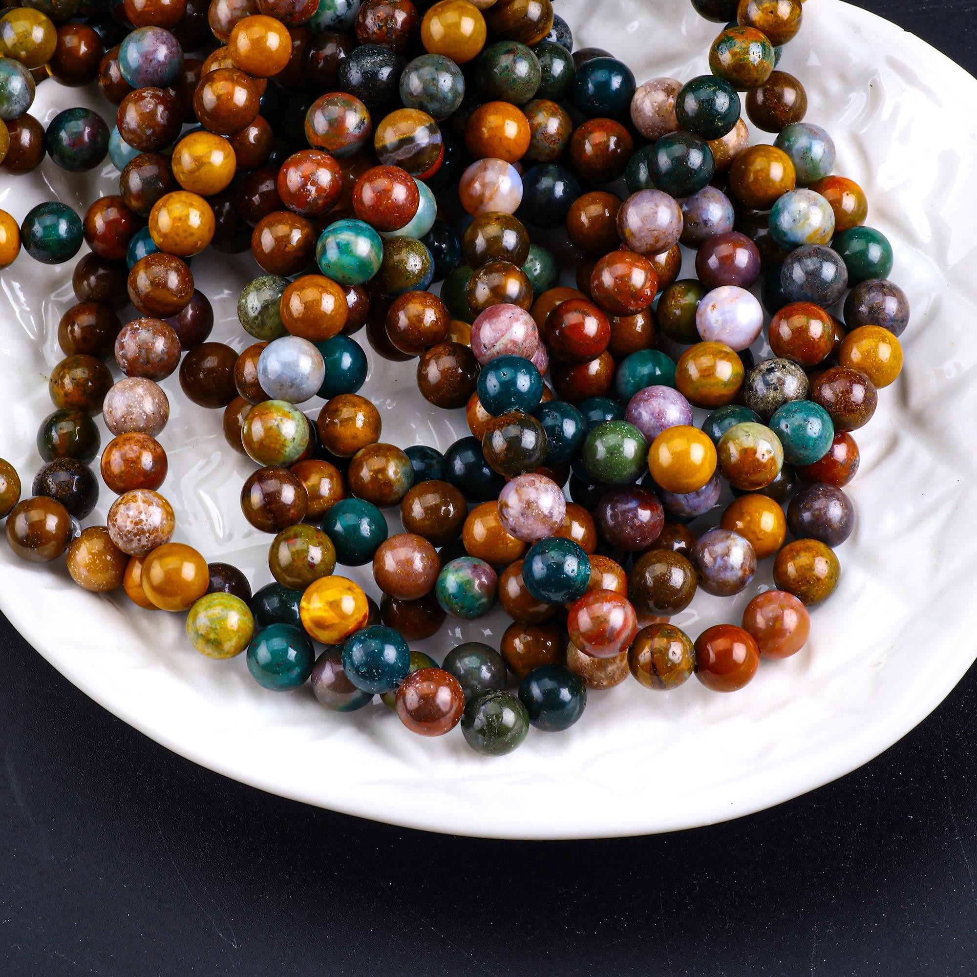 8mm Natural Ocean Stone Gemstone Beads Healing Crystal Stone Beads For Jewelry Making