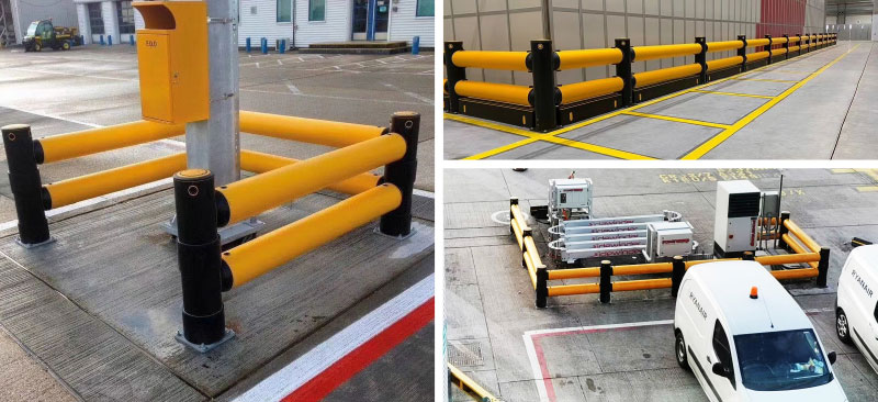 Flexible Pedestrian Barrier  Anti-Collision Guardrails Warehouse Safety Barrier Traffic Guardrails