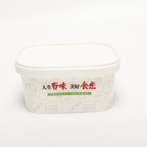 Wholesale Custom Kraft Square Paper Bowl With Lids 1000ml Disposable Salad Container from china suppliers