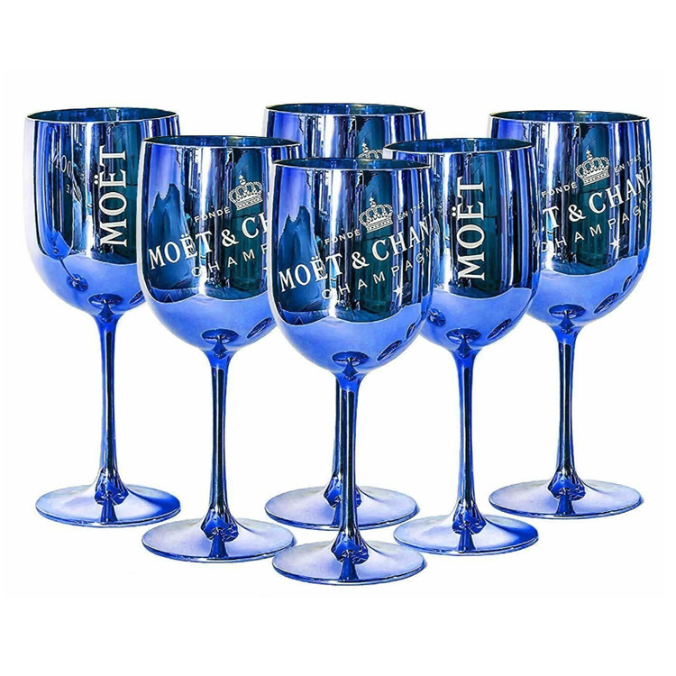 Rose Gold Moet & Chandon Champagne Glasses Flutes Plastic Ice Imperial Acrylic Wine Glass