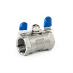 Thread Connection 1/2" NPT 316 Stainless Steel 1PC Ball Valve Butterfly Handle