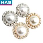 Silver Gold Diamond Buttons 15 / 18 / 20 / 23 / 25mm Pearl Button