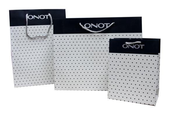 Artpaper Paper Carrier Bag Dark Blue Dots Matte Coated for Shopping