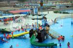 Fiberglass Aqua Play Water Park Equipment , Pirate Ship Kids Water Slides