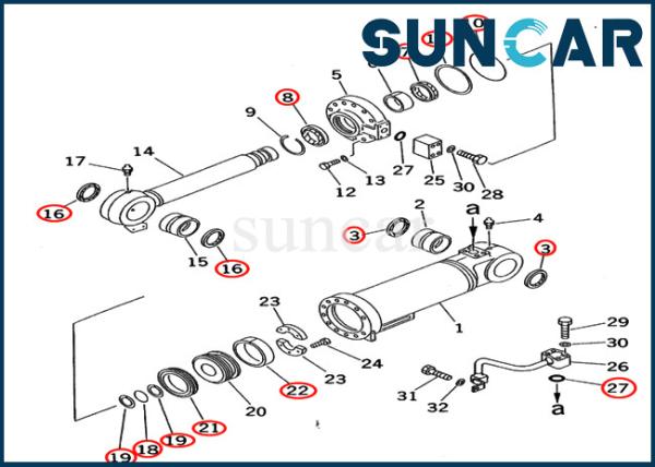 707-98-55500 Boom Repair Seal Kit 7079855500 Komatsu PC70-7 PC70-7E Cylinder