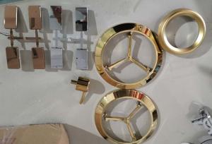 Wholesale ABS plastic parts PVD arc plating gold color, Plastic Gold Coating service by Ion Plating from china suppliers