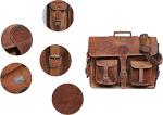 400g 14 Inch Vintage Handmade Leather Messenger Bag For Laptop Briefcase