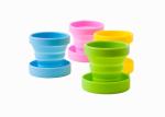 100% Silicone Travel Cup , Retractable Silicone Collapsible Cup With Customized