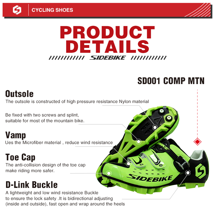 Lightweight Breathable Cycling Shoes , Mountain Bike Race Shoes Dampproof