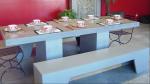Logo Customized Concrete Furniture Table Seating Bench Sets for Outdoor Yards