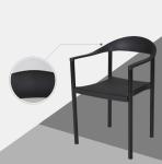 Lounge Outdoor Leisure Chair With Armrest PP Plastic White Black Stacking