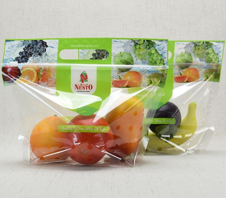 Customized Colorful OPP Fruit Zipper Poly Bags with Air holes for Strawberry,Grape,Cherry,Tomatoes Packing