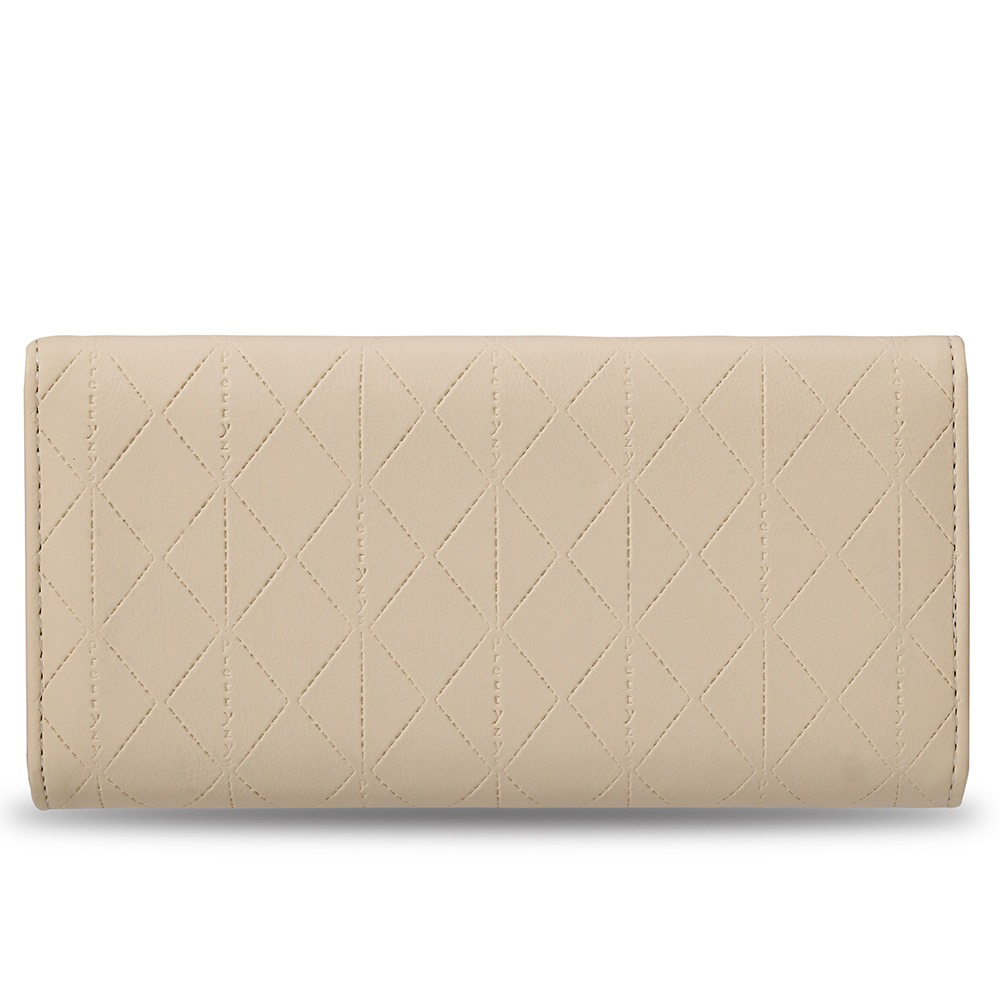 Long Plaid Leaf Pendant Large Capacity Women's Tri-Fold PU Wallet with Custom Logo