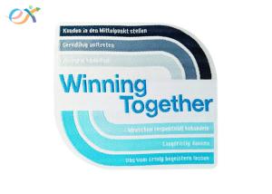 Wholesale Sew On Backing Custom Woven Patches Germany Winning Together Blue Letter For Company from china suppliers