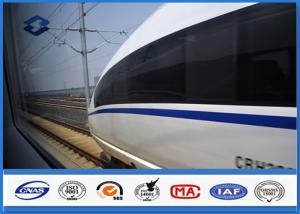 Wholesale Steel Q420 Material High Speed Train Galvanized Steel Pole , Round Metal Pole One Section from china suppliers